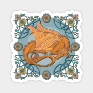 Celtic Medieval Earth Dragon Magnet