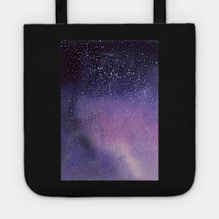 Galaxy in purple and violet Tote