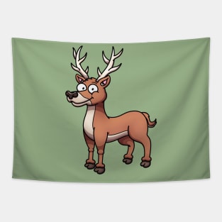 Happy Cartoon Male Deer Tapestry