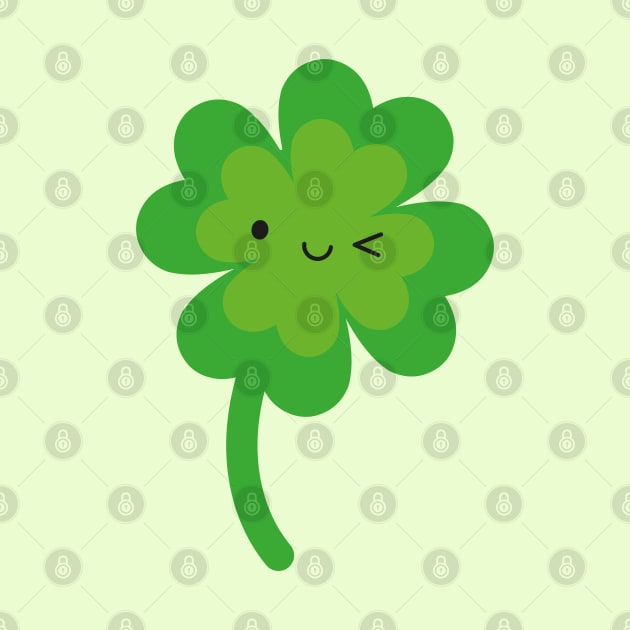 Kawaii Lucky Four Leaf Clover by marcelinesmith