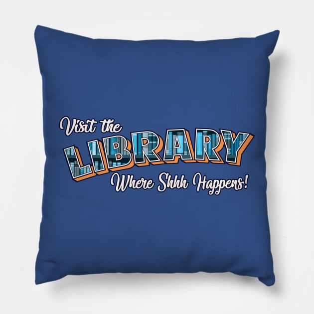 Visit the Library Pillow by BignellArt
