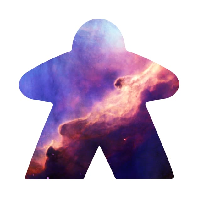 Blue Space Nebula Meeple | Board Game Fan by gloobella