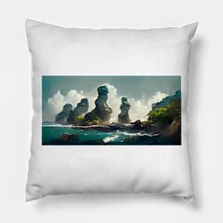 Rocky Cliffs Down by the Ocean Pillow