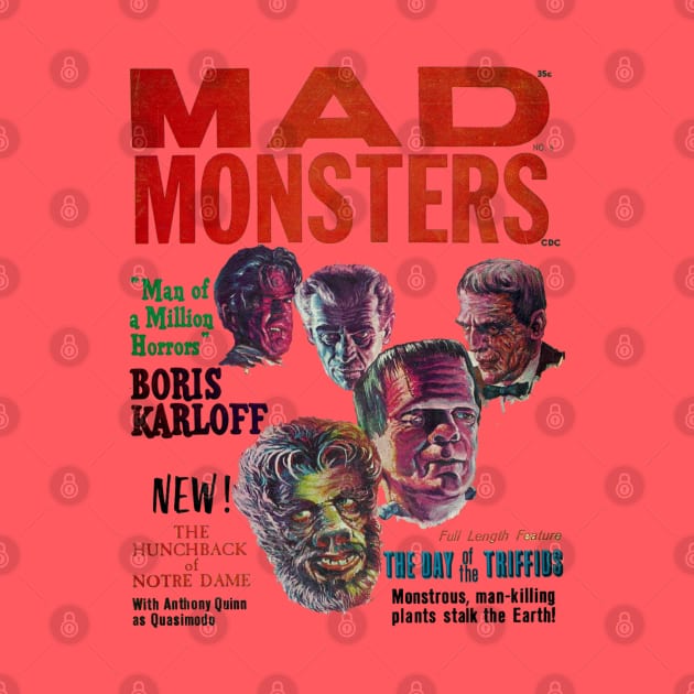 Mad Monsters Vintage Horror classic magazine cover by Teessential