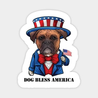 Boxer Dog Bless America Magnet