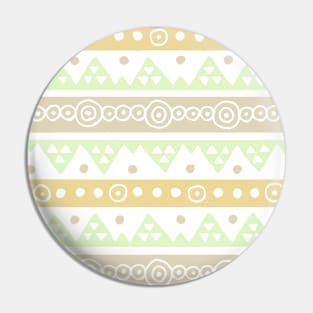 Mint Tan Hand Drawn Tribal Pattern Pin