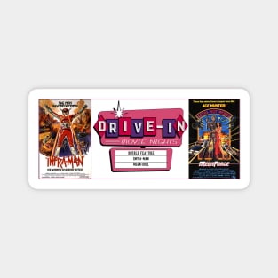 Drive-In Double Feature - MegaForce & Infra-man Magnet