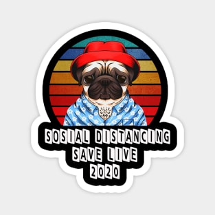 Sosial Distancing Champion Retro Magnet