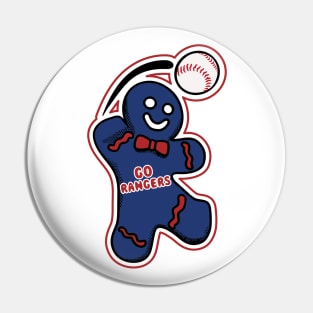 Texas Rangers Gingerbread Man Pin