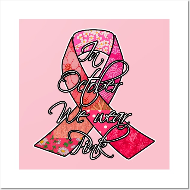 Field Hockey for Girls Breast Cancer Awareness Ribbon Poster