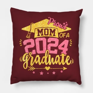 Mom of A 2024 Graduate Senior 24 College Proud Mother Mama Pillow