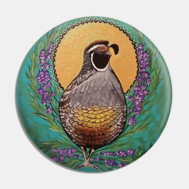 Quail sun lavender painting Pin by StephaniePerryArt