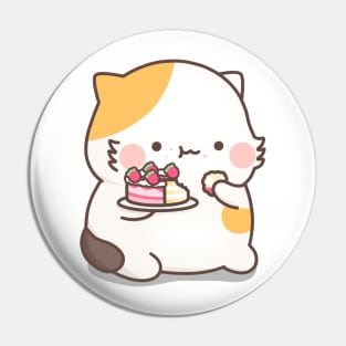 Muffin cat eating cake Pin