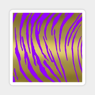 Gold Tiger Stripes Purple Magnet