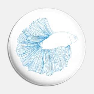 Beta Fish Line Art Pin