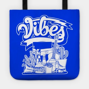 Vibes Racer Blue and White Tote