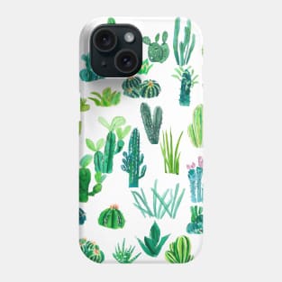 botanical cactus collection painting Phone Case