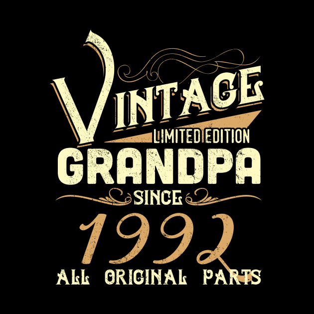 Vintage Grandpa Since 1992 Funny Man Myth Legend Daddy by johnbbmerch