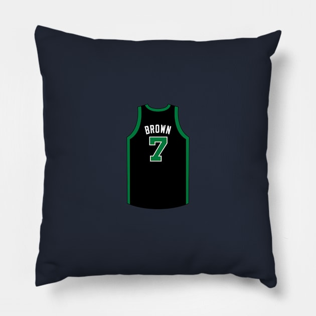 Jaylen Brown Boston Jersey Qiangy Pillow by qiangdade