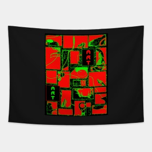 Granny s Things ART in Red Black and Green Tapestry