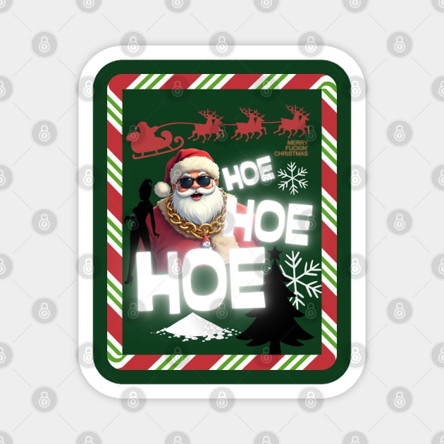 Party Santa Hoe Hoe Hoe Magnet by Demian Stipatio