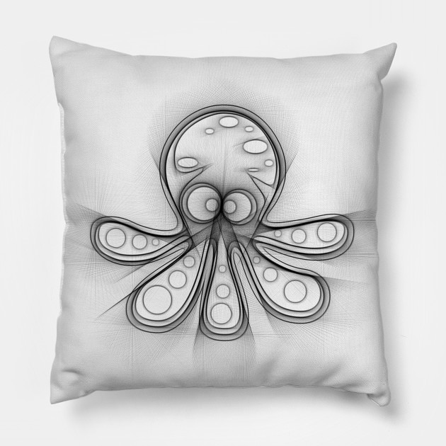 Line Drawing Octopus Octopus Pillow Teepublic