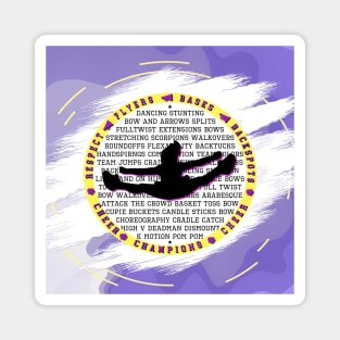 Purple Yellow Cheer with background Magnet