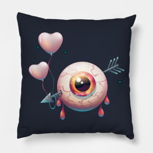 Pierced eye with arrow heart Pillow