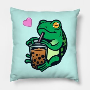 Boba Tea Frog Pillow