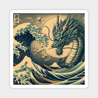 Shenron on the great wave Magnet