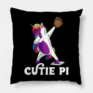 Funny pi day baseball unicorn Pillow