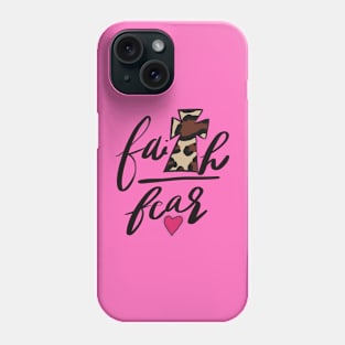 Cheetah Print Faith over Fear Phone Case