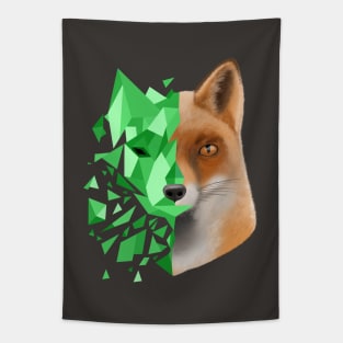 green shattered fox Tapestry