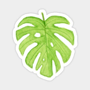 Watercolor Monstera Leaf Magnet