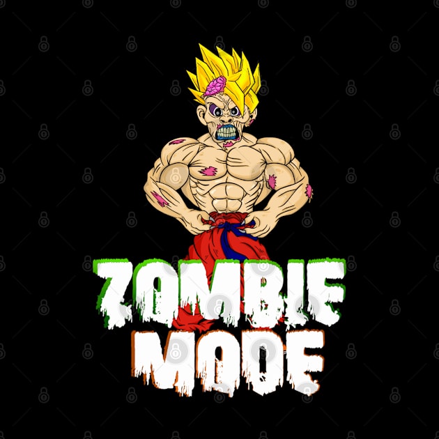 Zombie Goku with white writing by Madness Within