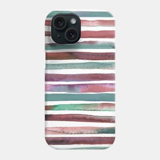 Pocket - WATERCOLOR STRIPES RED AND GREEN Phone Case