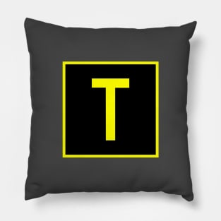 T - Tango - FAA taxiway sign, phonetic alphabet Pillow