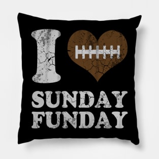 I Love Sunday Funday Football Pillow