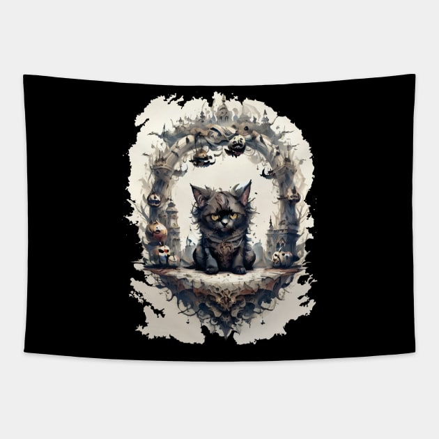 witch cat Tapestry by godzilla