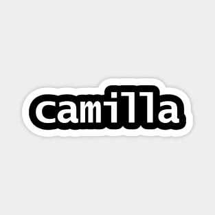 Camilla Minimal Typography White Text Magnet