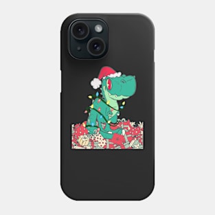 rex-mas dinosaur christmas, tree-christmas Phone Case