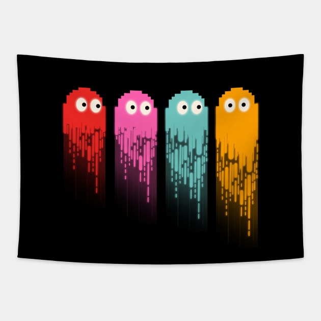 Pacman Ghost Tapestry by PanosStamo