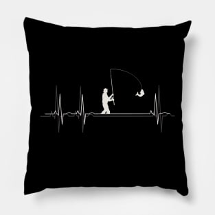 Heartbeat Fishing - I Love Fishing Pillow