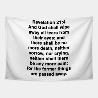 Revelation 21:4 King James Version Bible Verse Typography Tapestry