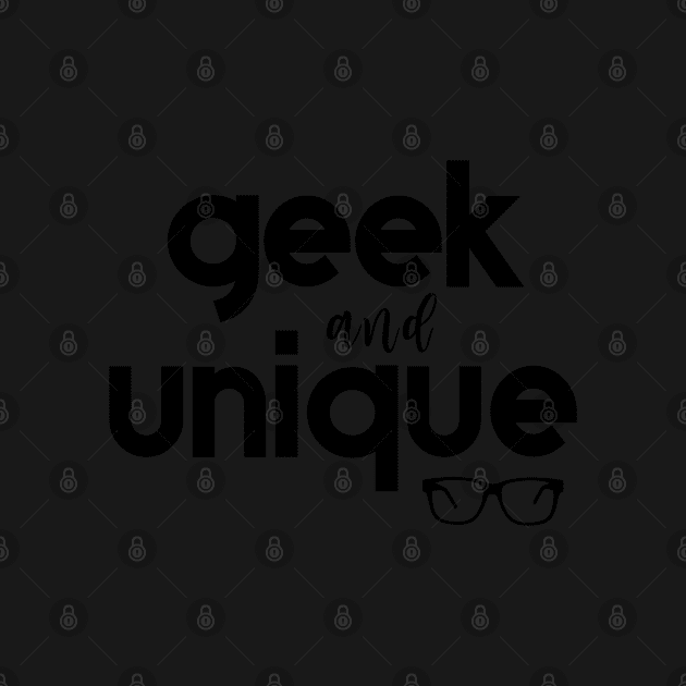 Geek and Unique Text with Nerdy Glasses - White by VicEllisArt