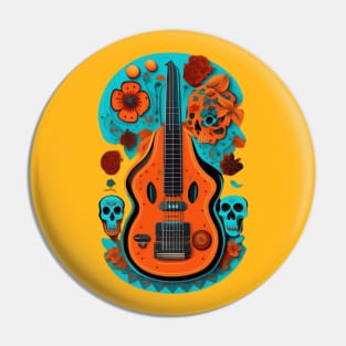 Mexican Guitar Flat Vector Flyer Pin