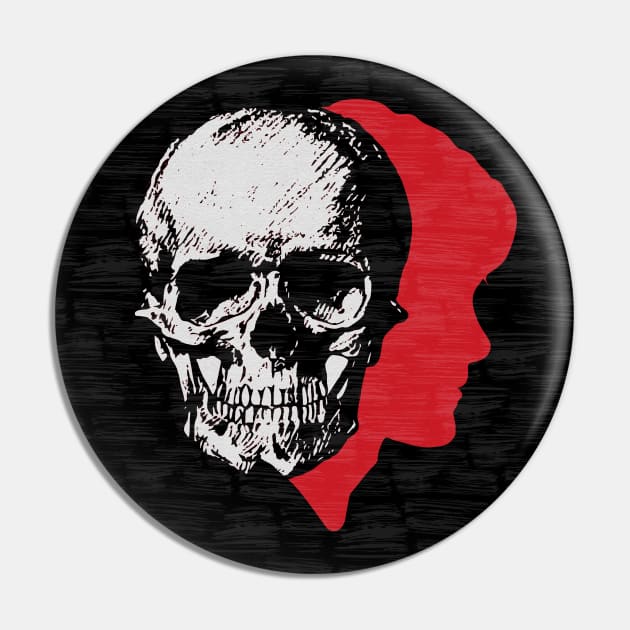 Will Graham Blood Red Profile with Gray Skull Superimposed Pin by OrionLodubyal