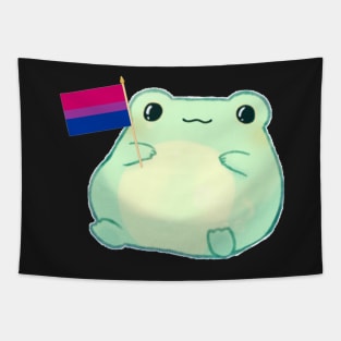 frog holding bisexual flag Tapestry