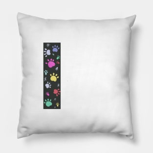 I letter  with colorful paw print Pillow