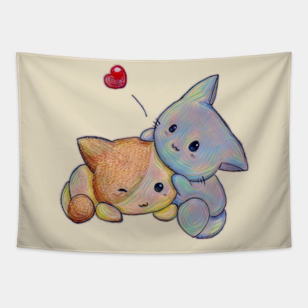 Cute Kitten Tapestry by sandesart